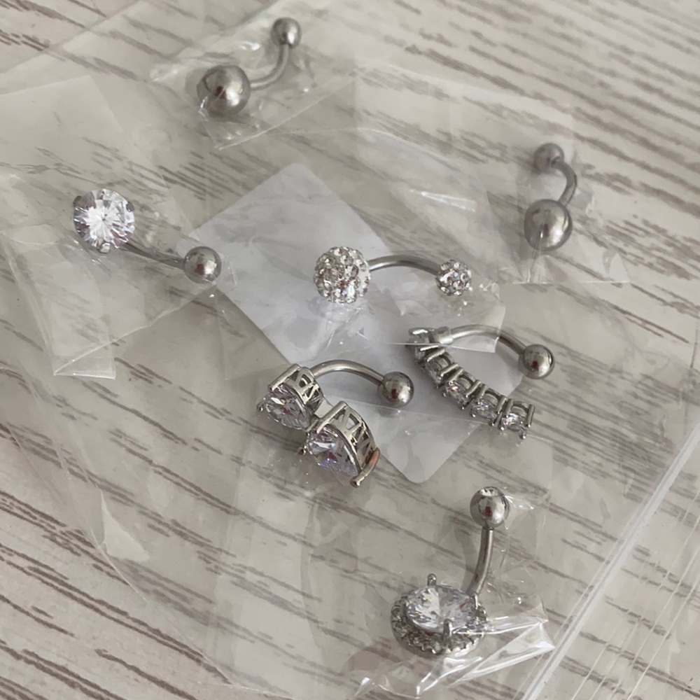 Sterling silver hypoallergenic belly button rings